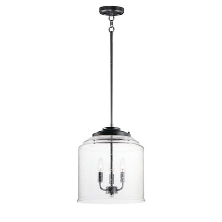 Maxim Lighting Acadia 3-Light 13.75" Wide Black Pendant Light 12273CDBK